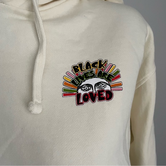 Pullover Hoodie Black Lives are Loved size M to L by Cross Colours - Picture 4 of 10